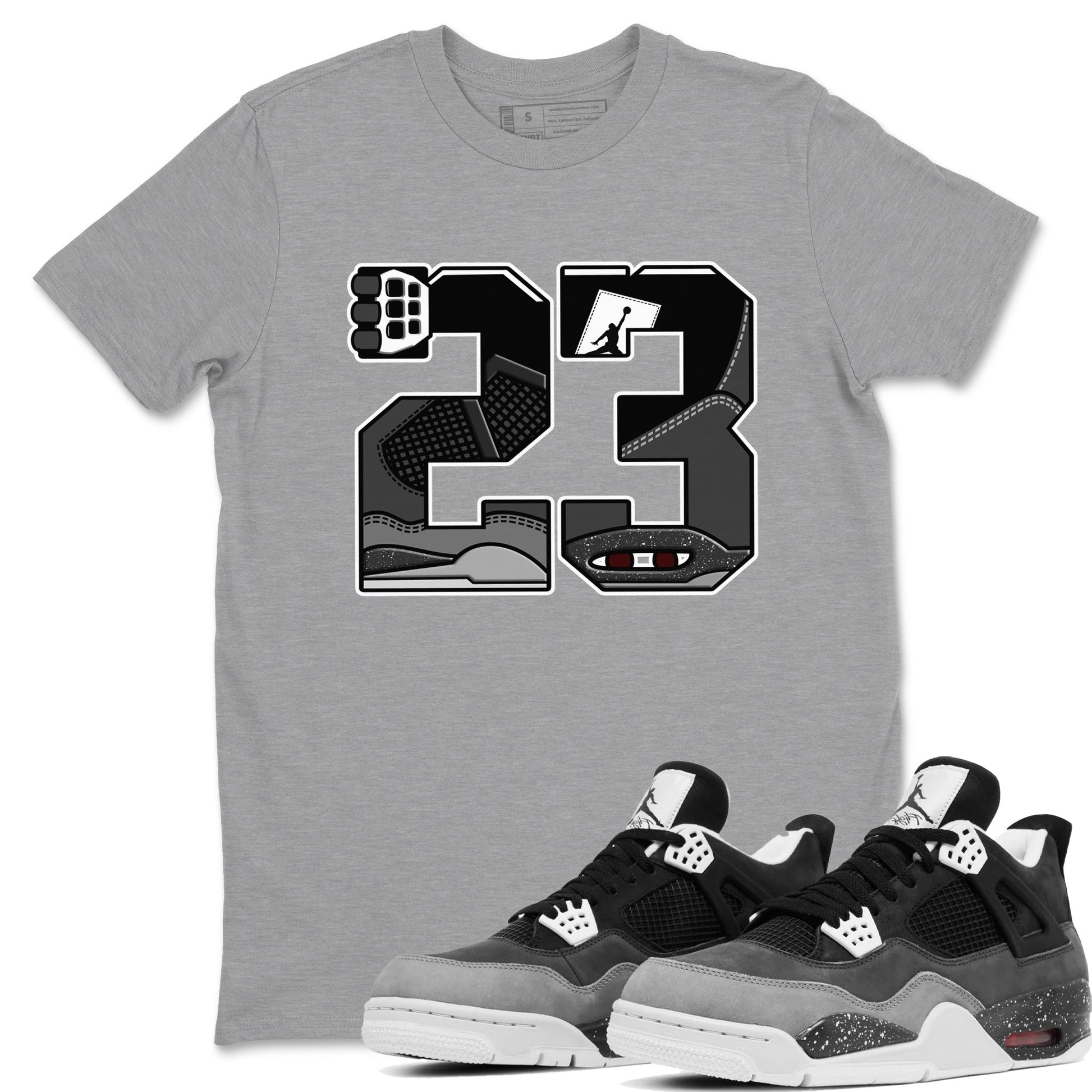 4s Fear shirts to match jordans 23 sneaker match tees Air Jordan 4 Retro Fear match shoes to clothes SNRT Sneaker Tees unisex cotton Heather Grey 1 shirts