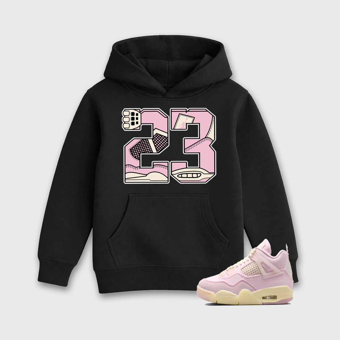 Sneaker match tees – Sneaker Tees To Match Air Jordan 4 Iced Carmine Shoes – 23 Kids T-Shirt Black 1