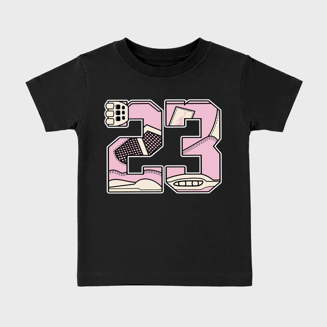 Sneaker match tees – Sneaker Tees To Match Air Jordan 4 Iced Carmine Shoes – 23 Kids T-Shirt Black 2