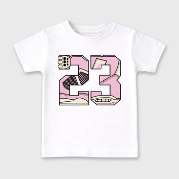 Sneaker match tees – Sneaker Tees To Match Air Jordan 4 Iced Carmine Shoes – 23 Kids T-Shirt White 2