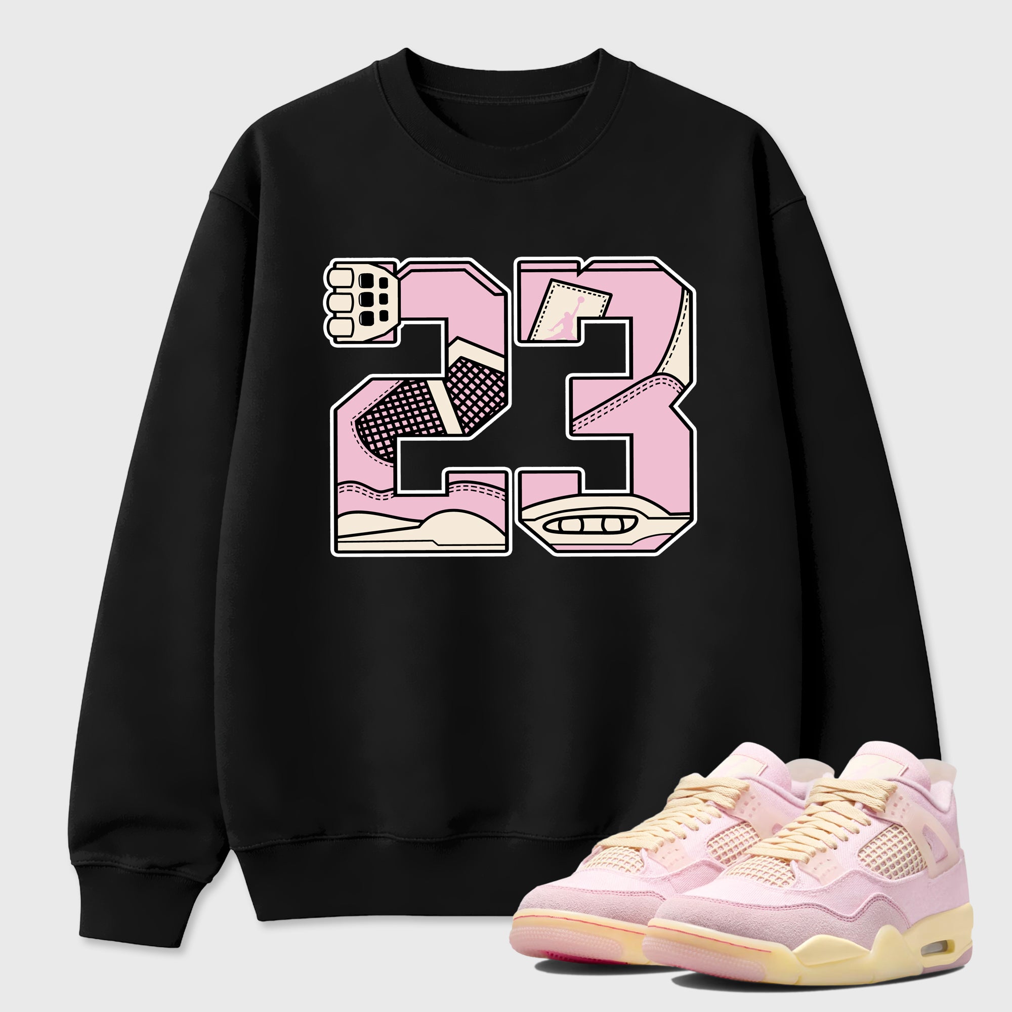 Sneaker match tees – Sneaker Tees To Match Air Jordan 4 Iced Carmine Shoes – 23 Tee Black 1