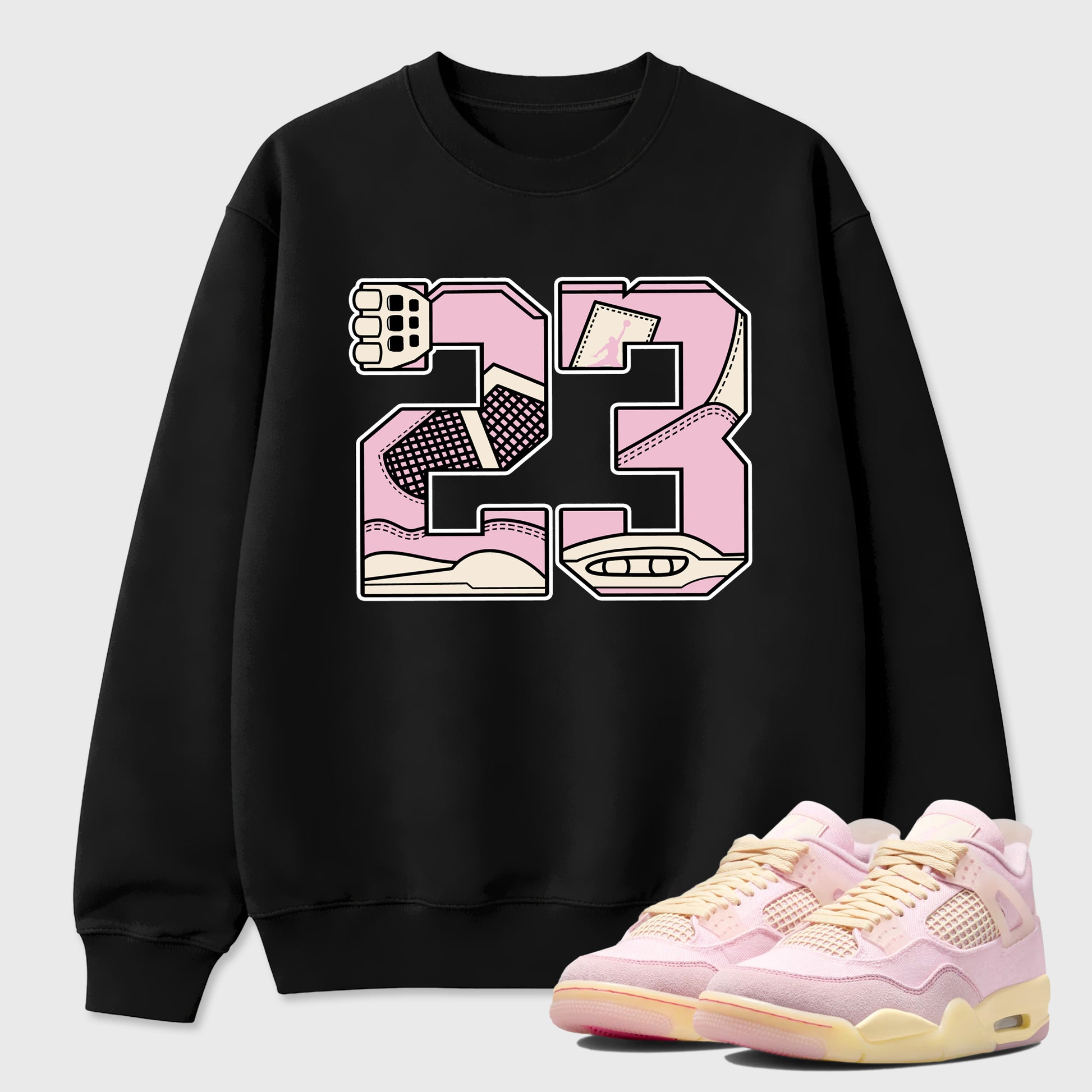 Sneaker match tees – Sneaker Tees To Match Air Jordan 4 Iced Carmine Shoes – 23 Tee Black 1