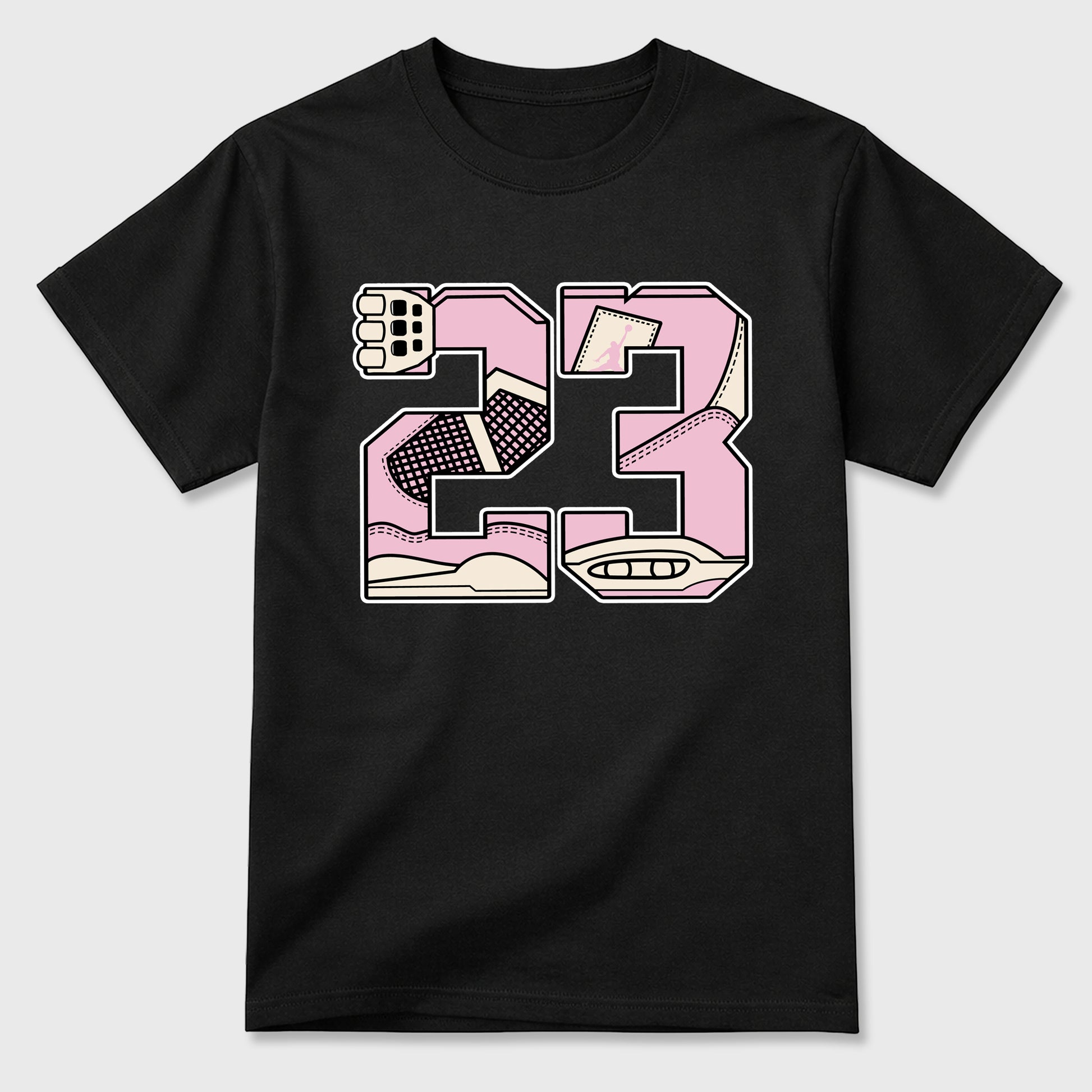 Sneaker match tees – Sneaker Tees To Match Air Jordan 4 Iced Carmine Shoes – 23 Tee Black 2