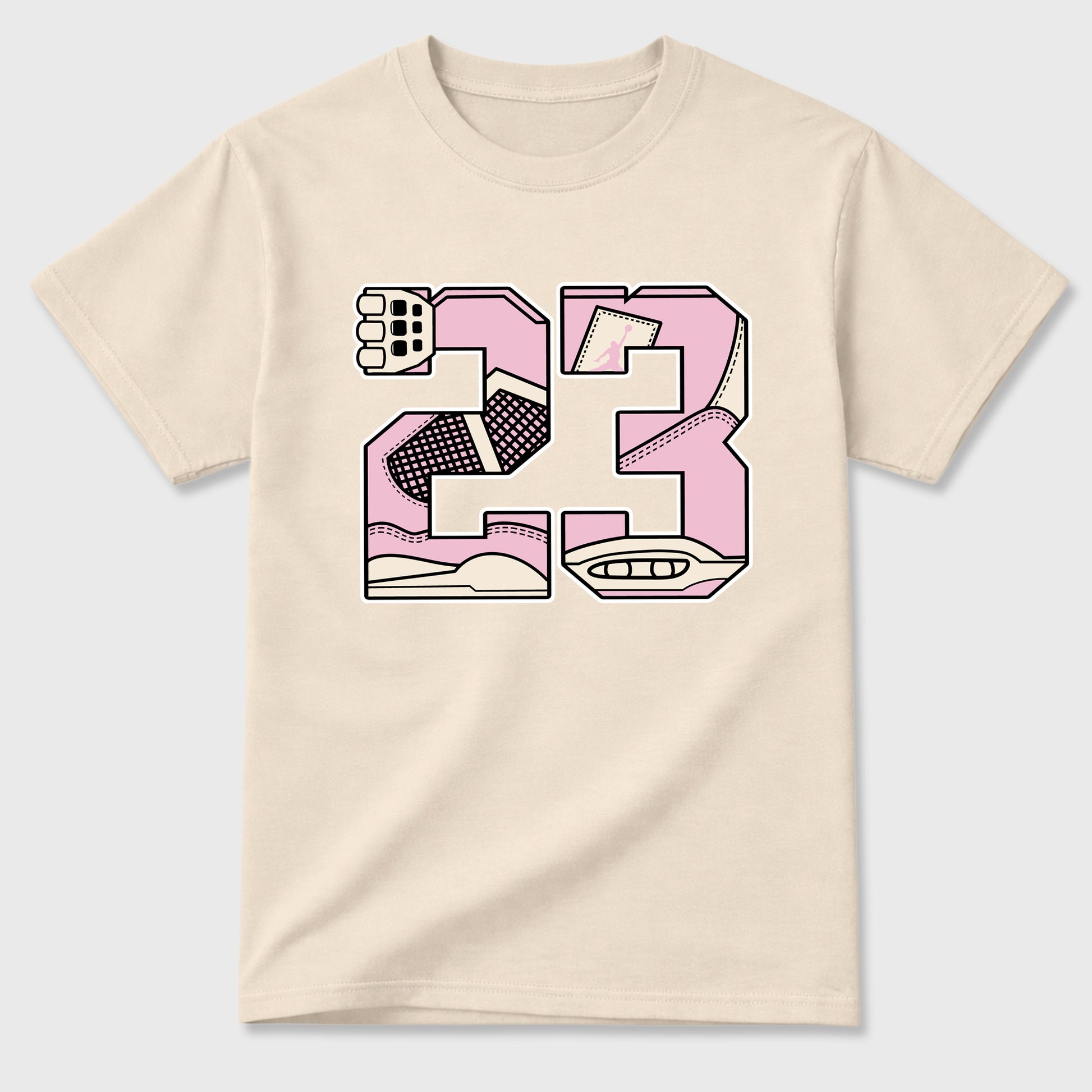 Sneaker match tees – Sneaker Tees To Match Air Jordan 4 Iced Carmine Shoes – 23 Tee Natural 2