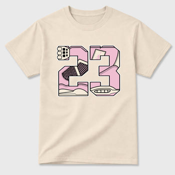 Sneaker match tees – Sneaker Tees To Match Air Jordan 4 Iced Carmine Shoes – 23 Tee Natural 2