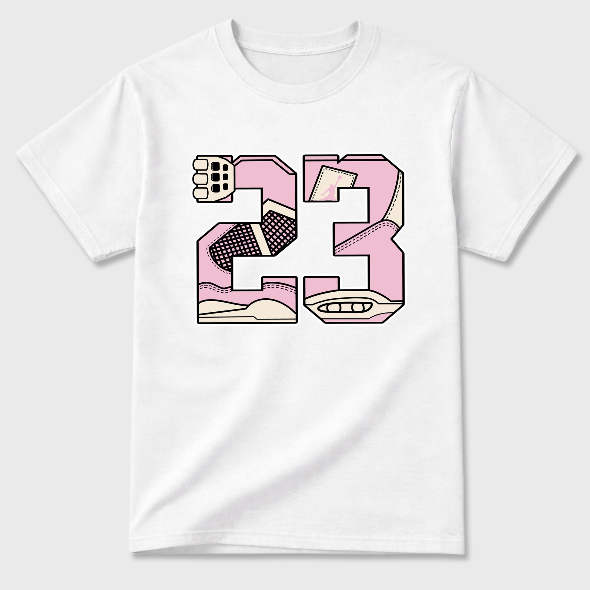 Sneaker match tees – Sneaker Tees To Match Air Jordan 4 Iced Carmine Shoes – 23 Tee White 2