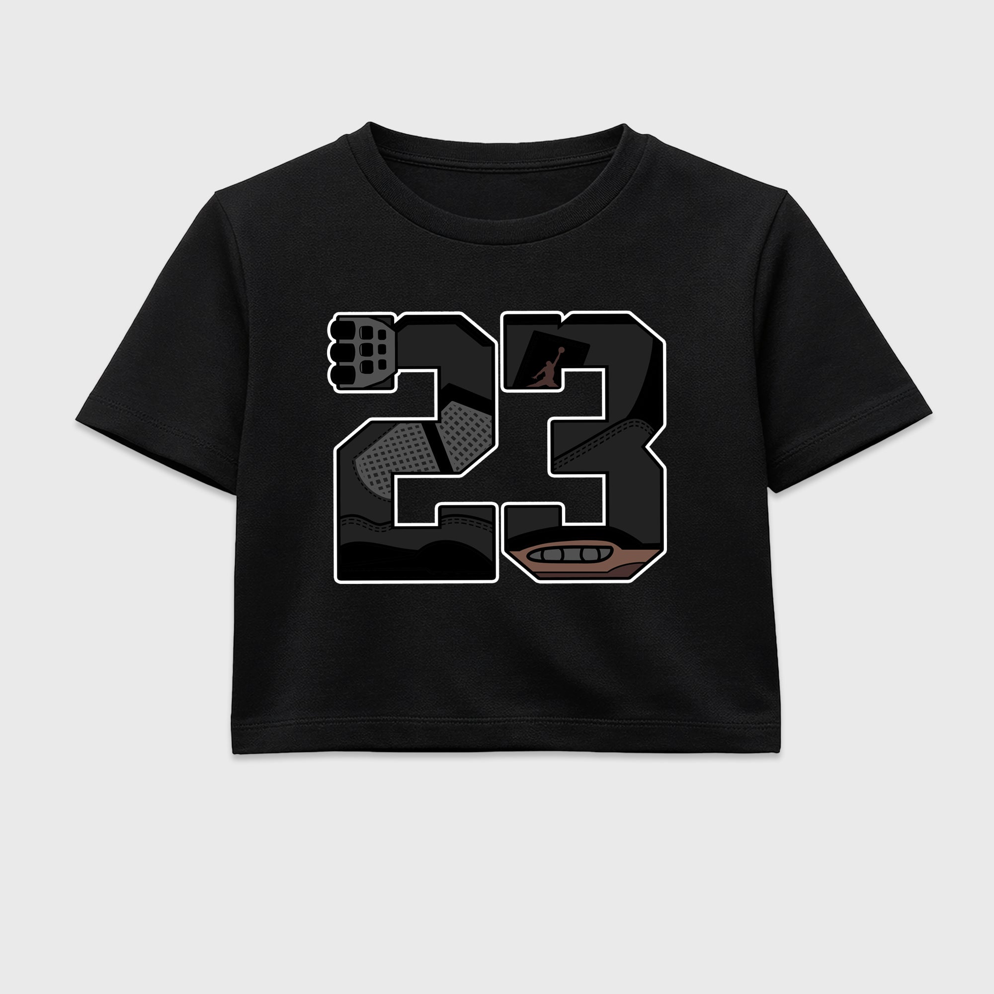 23 women’s crop tee designed to match the Air Jordan 4 London, featuring coordinated Black 2 options for a perfect streetwear vibe.