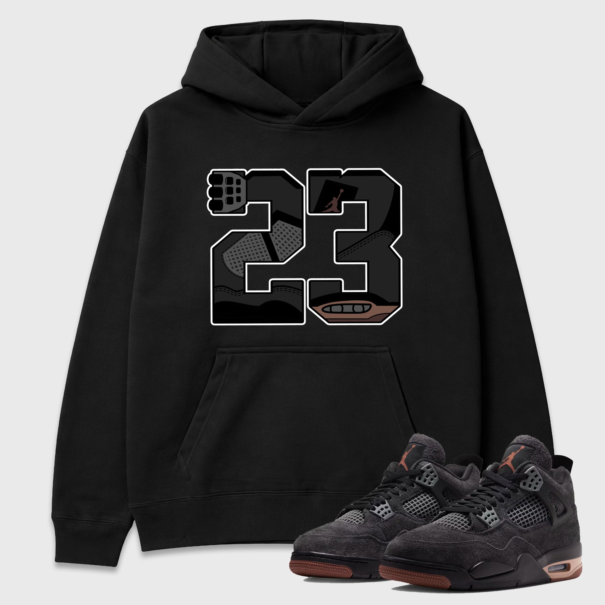23 Graphic T-Shirt featuring original streetwear artwork designed to match the Air Jordan 4 London. Black 1 Graphic Tee.