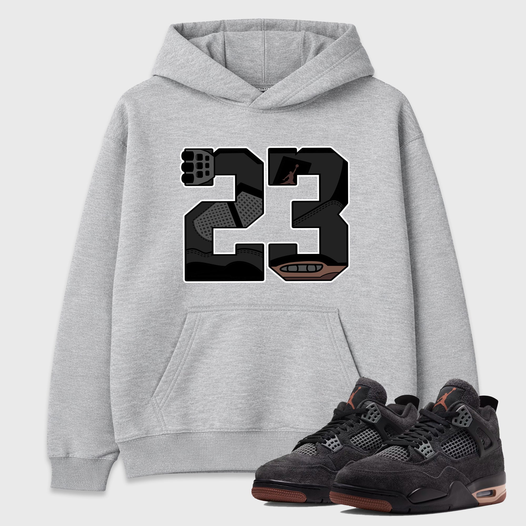 23 Graphic T-Shirt featuring original streetwear artwork designed to match the Air Jordan 4 London. Heather Grey 1 Graphic Tee.