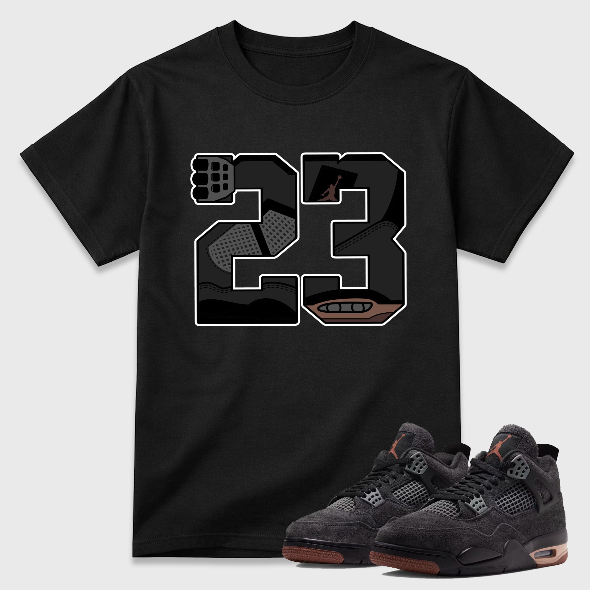 23 Graphic T-Shirt featuring original streetwear artwork designed to match the Air Jordan 4 London. Black 1 Graphic T-Shirt.