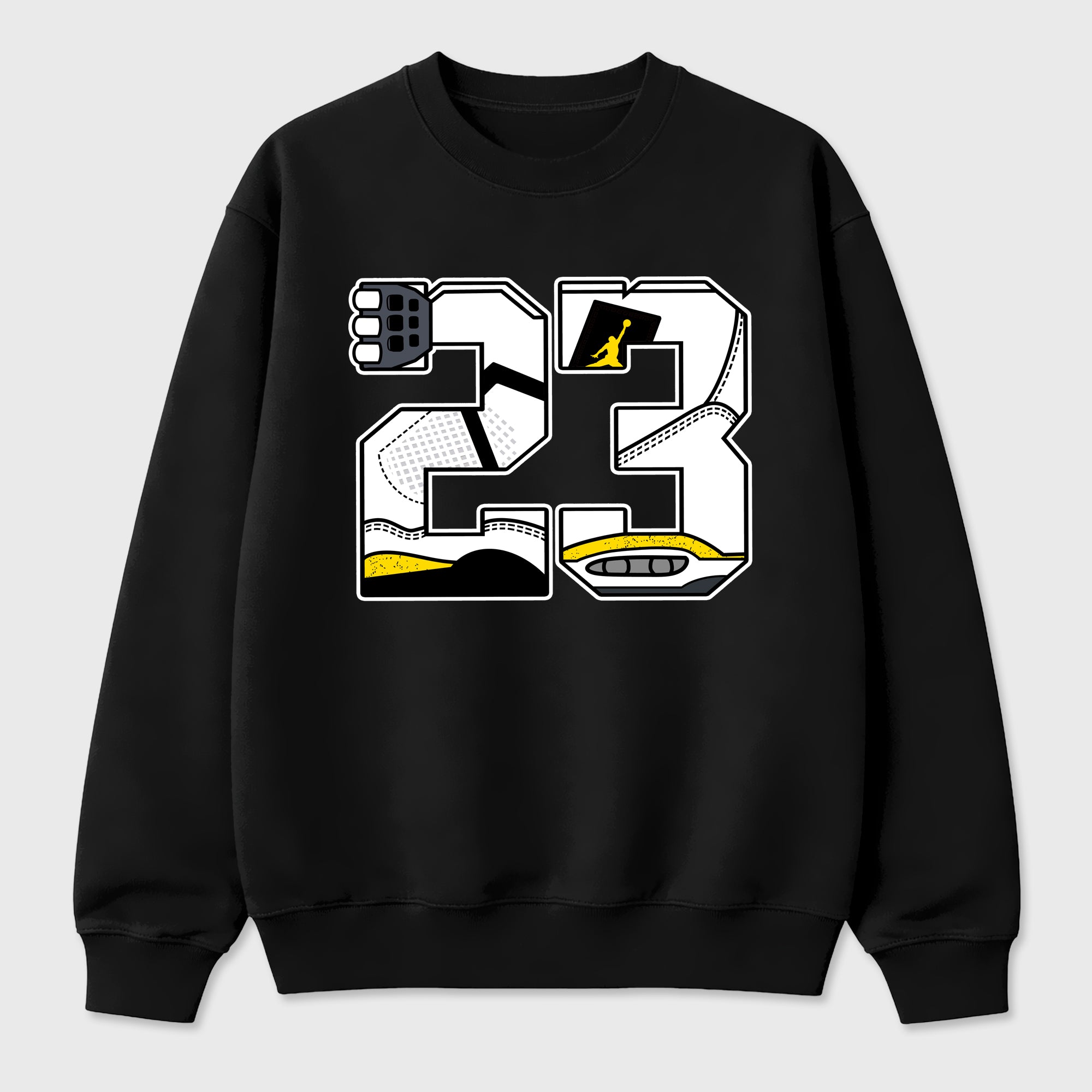 23 Graphic T-Shirt featuring original streetwear artwork designed to match the Air Jordan 4 Tour Yellow. Black 2 Graphic Tee.