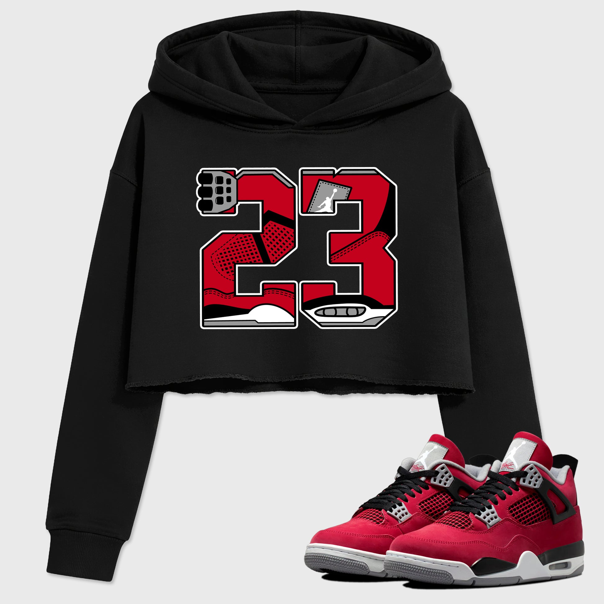 23 women’s crop tee designed to match the , featuring coordinated Black 1 options for a perfect streetwear vibe.