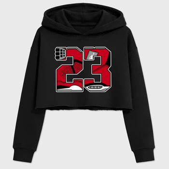 23 women’s crop tee designed to match the , featuring coordinated Black 2 options for a perfect streetwear vibe.