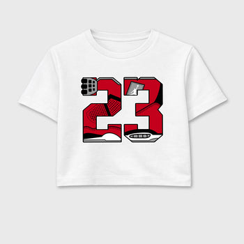 23 women’s crop tee designed to match the , featuring coordinated White 2 options for a perfect streetwear vibe.