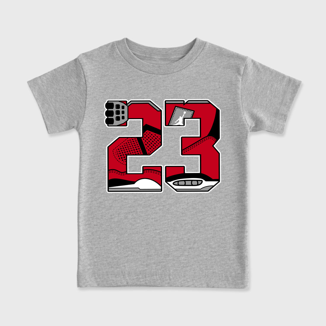 23 affordable baby and kids t-shirt designed to match the , featuring coordinated Heather Grey 2 options for the perfect little sneakerhead streetwear look.