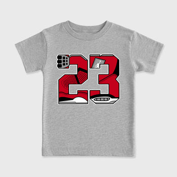 23 affordable baby and kids t-shirt designed to match the , featuring coordinated Heather Grey 2 options for the perfect little sneakerhead streetwear look.