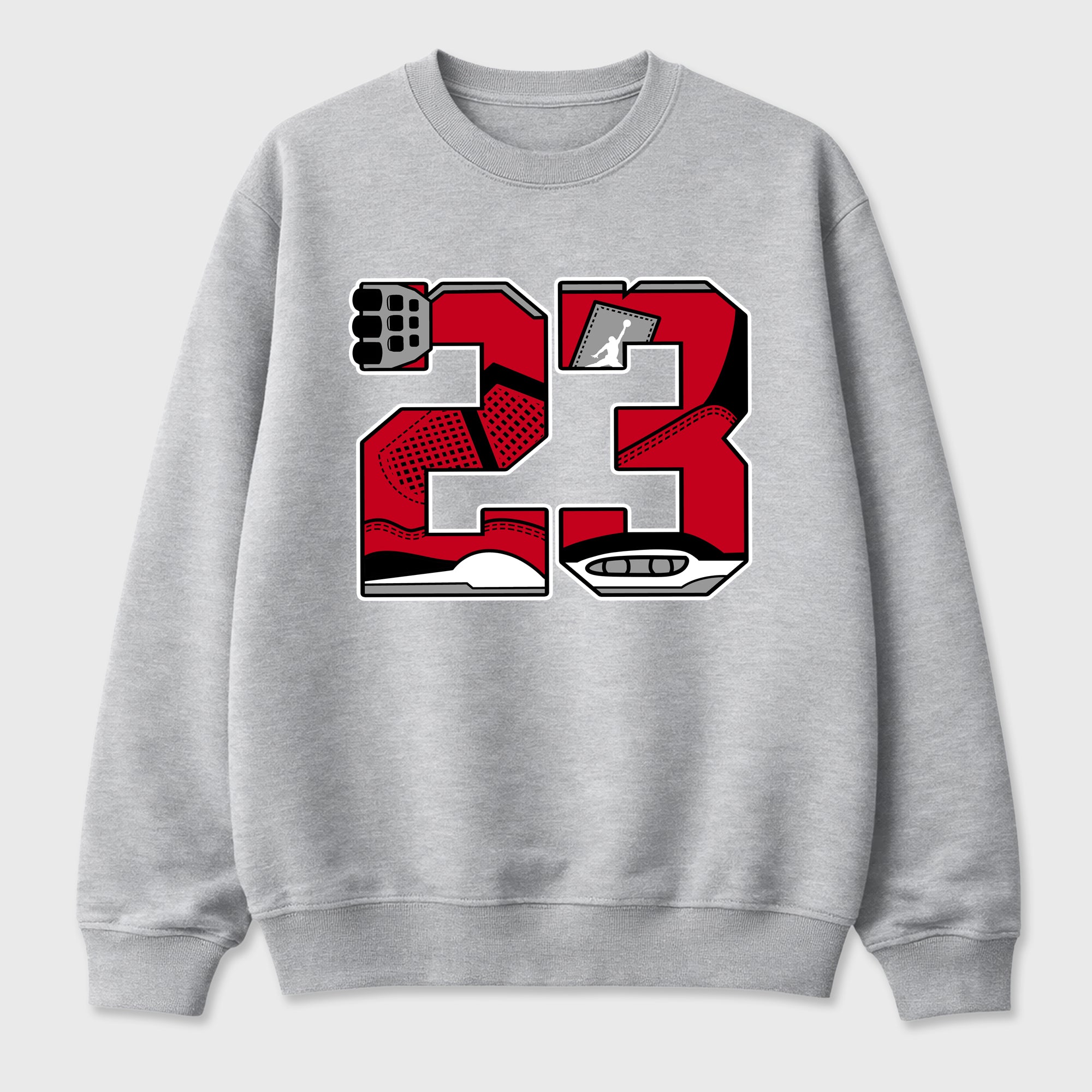 23 Graphic T-Shirt sneaker match tee designed for the , featuring coordinated color options for a perfect streetwear match. Heather Grey 2 shirt.