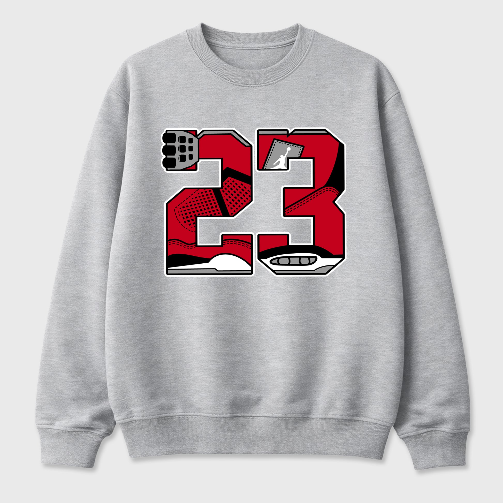 23 Graphic T-Shirt sneaker match tee designed for the , featuring coordinated color options for a perfect streetwear match. Heather Grey 2 shirt.
