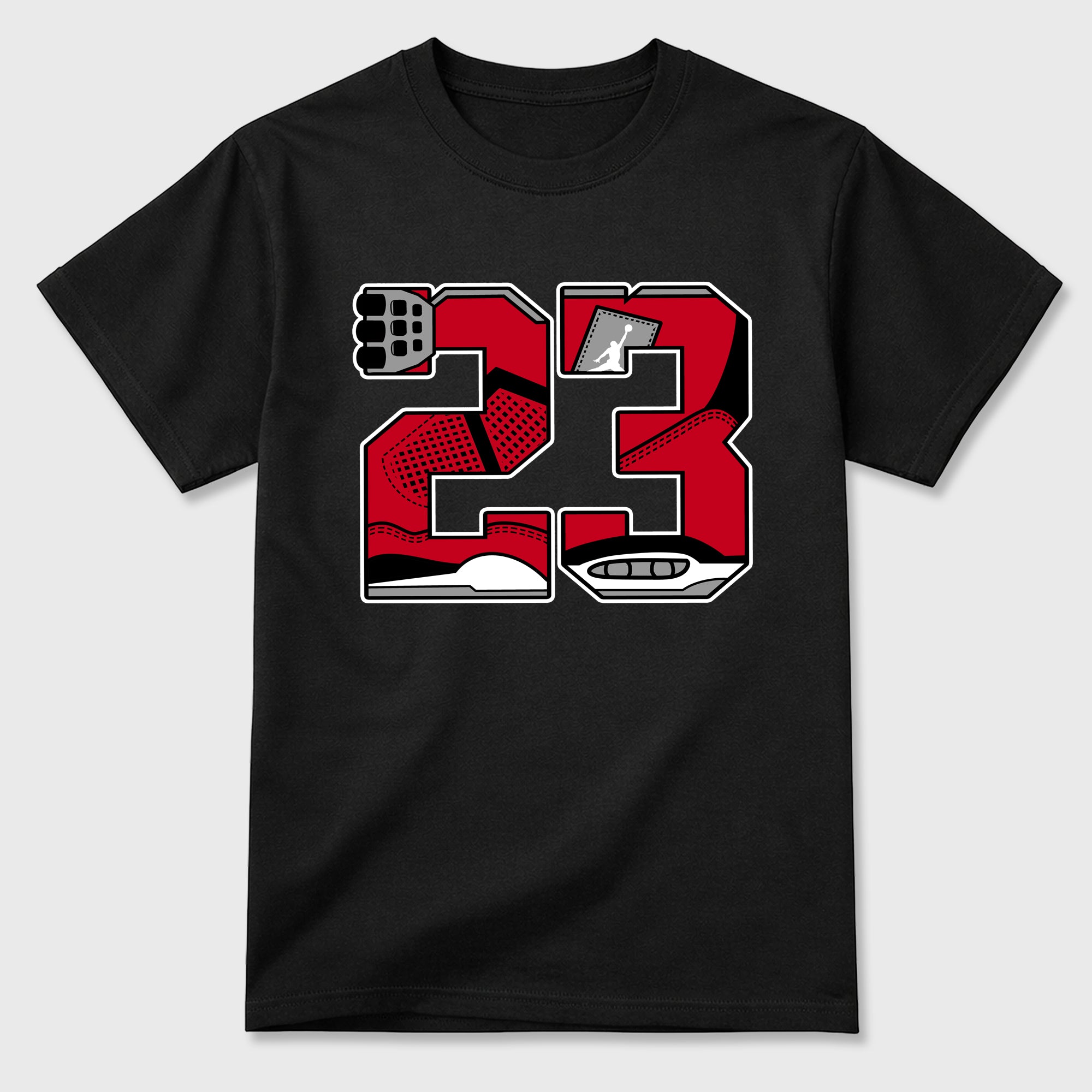 23 Graphic T-Shirt sneaker match tee designed for the , featuring coordinated color options for a perfect streetwear match. Black 2 shirt.