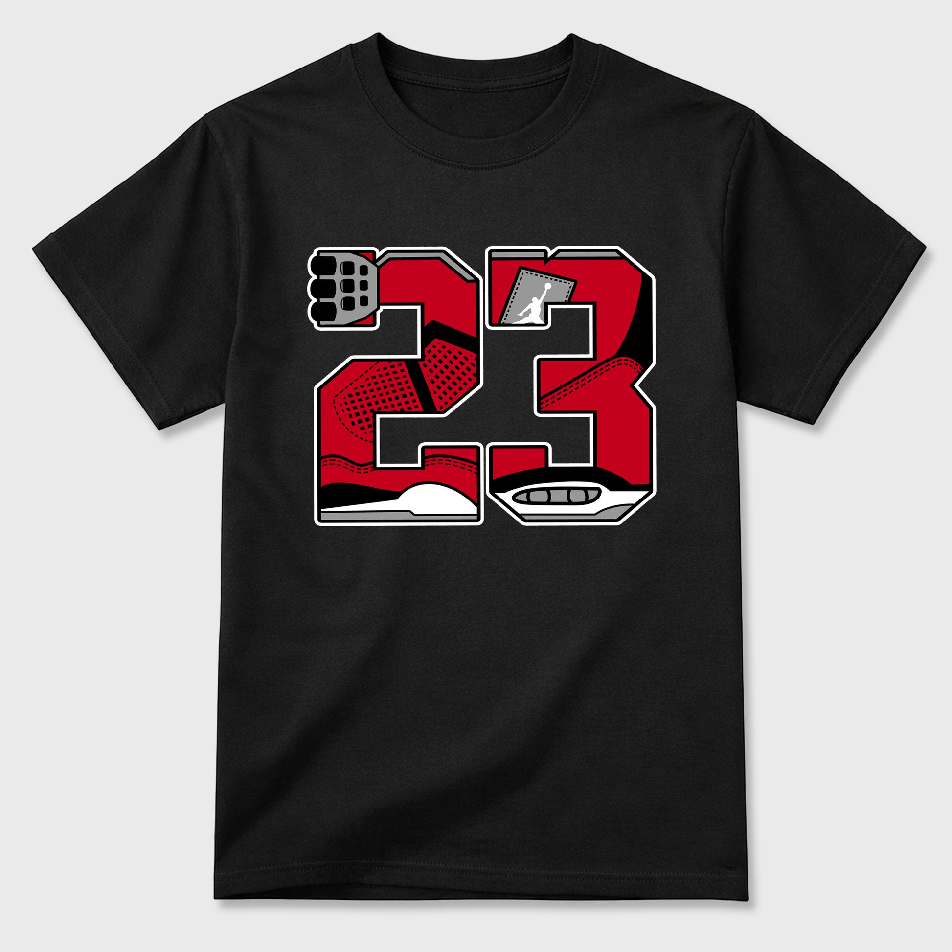 23 Graphic T-Shirt sneaker match tee designed for the , featuring coordinated color options for a perfect streetwear match. Black 2 shirt.