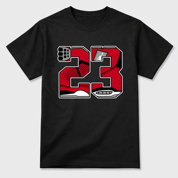 23 Graphic T-Shirt sneaker match tee designed for the , featuring coordinated color options for a perfect streetwear match. Black 2 shirt.