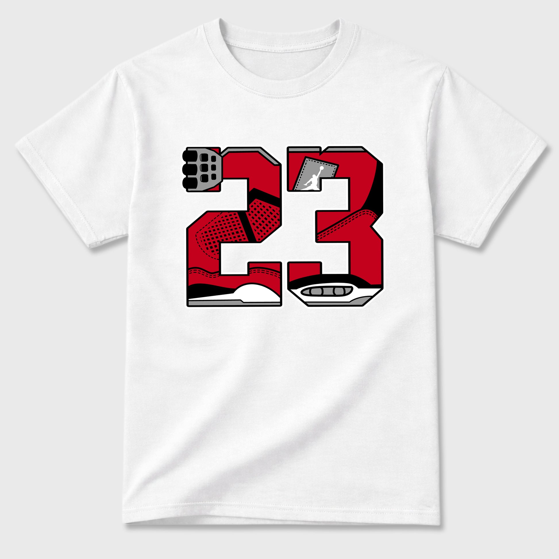 23 Graphic T-Shirt sneaker match tee designed for the , featuring coordinated color options for a perfect streetwear match. White 2 shirt.