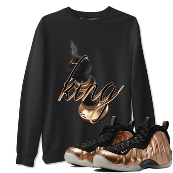 Foams One Metallic Copper shirts to match jordans 3D King sneaker match tees Air Foamposite One Metallic Copper match shoes to clothes SNRT Sneaker Tees unisex cotton Black 1 shirts