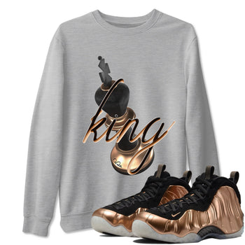 Foams One Metallic Copper shirts to match jordans 3D King sneaker match tees Air Foamposite One Metallic Copper match shoes to clothes SNRT Sneaker Tees unisex cotton Heather Grey 1 shirts
