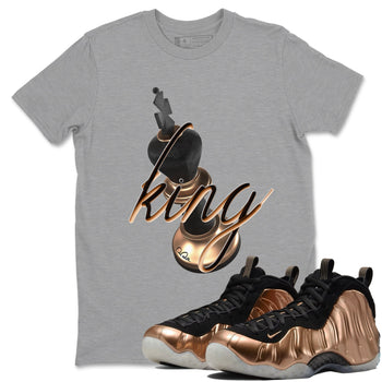 Foams One Metallic Copper shirts to match jordans 3D King sneaker match tees Air Foamposite One Metallic Copper match shoes to clothes SNRT Sneaker Tees unisex cotton Heather Grey 1 shirts
