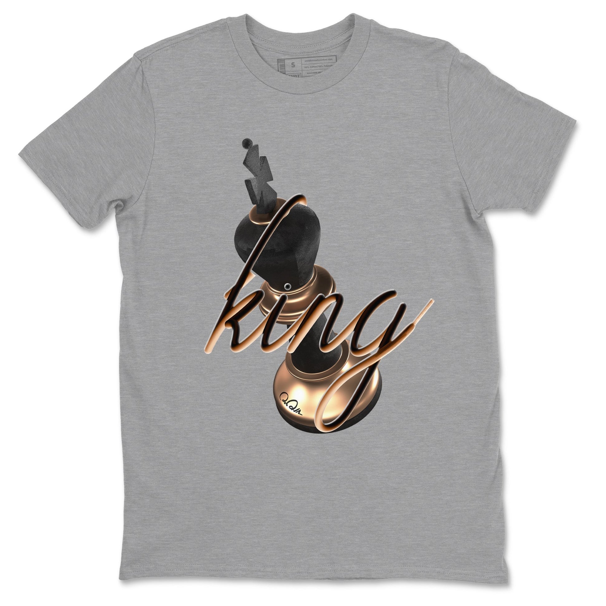 Foams One Metallic Copper shirts to match jordans 3D King sneaker match tees Air Foamposite One Metallic Copper match shoes to clothes SNRT Sneaker Tees unisex cotton Heather Grey 2 shirts