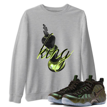 Sneaker match tees – Sneaker Tees To Match Air Foamposite One Pine Green Shoes – 3D King Tee Heather Grey 1