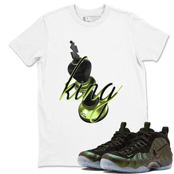 Sneaker match tees – Sneaker Tees To Match Air Foamposite One Pine Green Shoes – 3D King Tee White 1