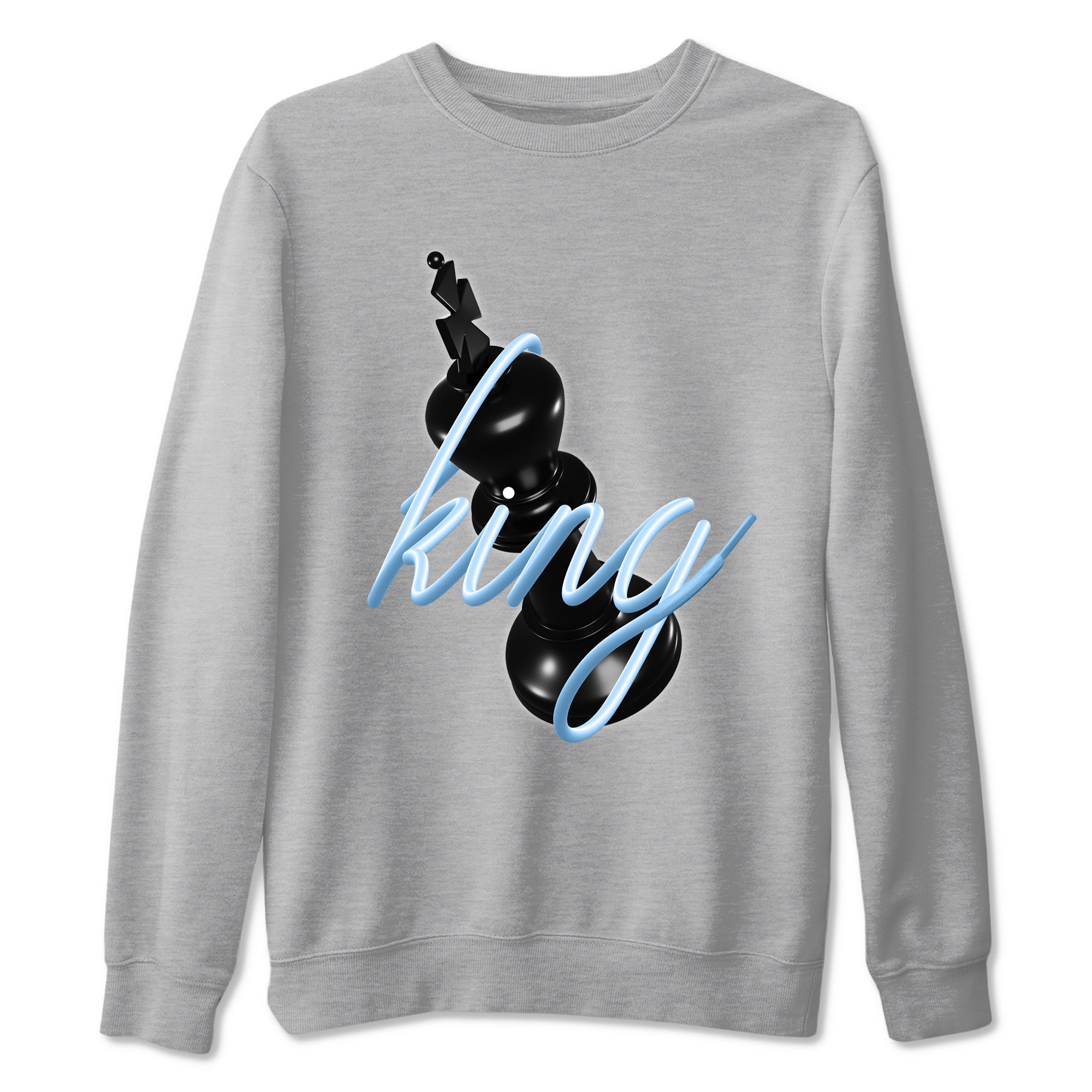 3D King sneaker match t-shirt styled to complete your fit with the Air Foamposite One Psychic Blue sneakers, shown in Heather Grey 2.