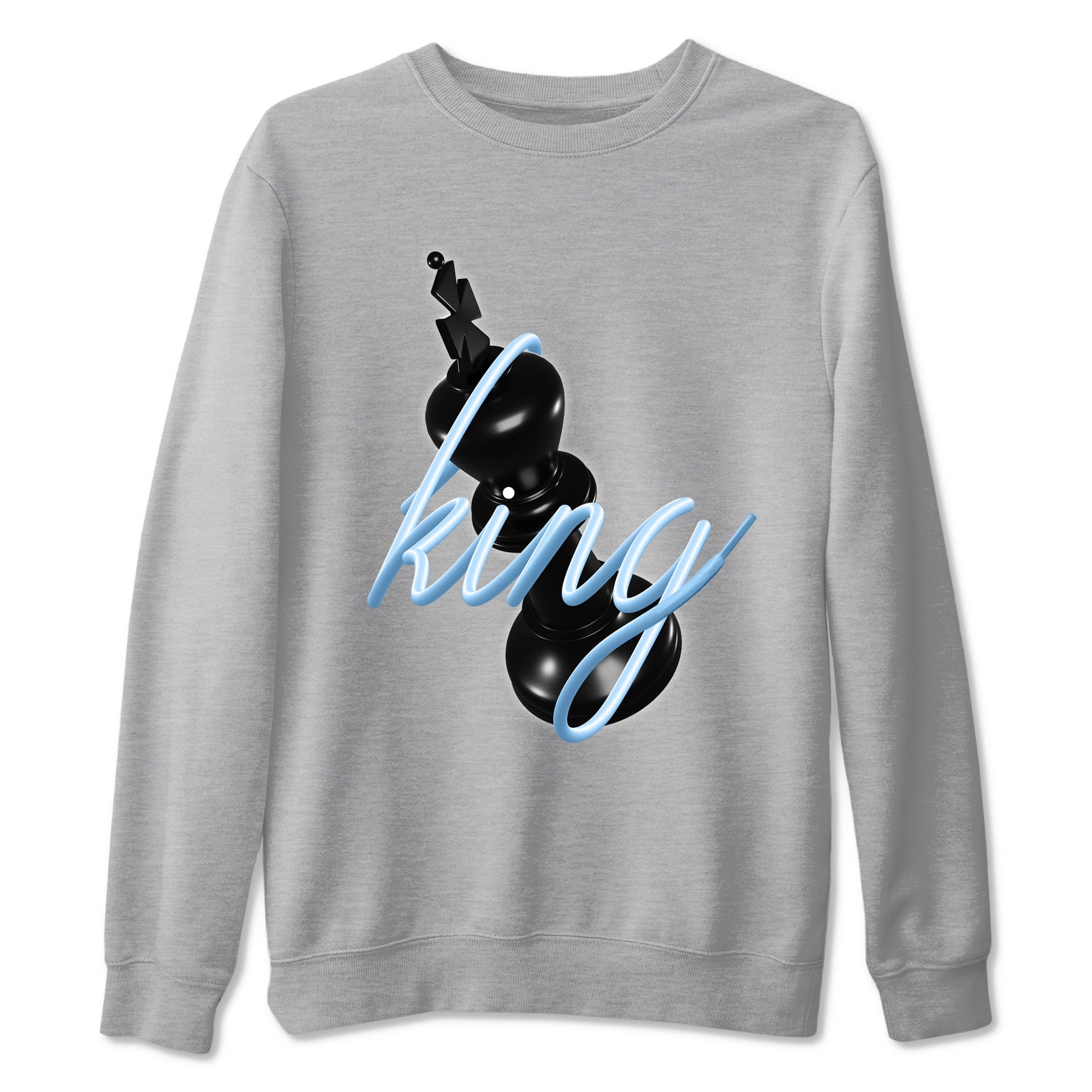 3D King sneaker match t-shirt styled to complete your fit with the Air Foamposite One Psychic Blue sneakers, shown in Heather Grey 2.