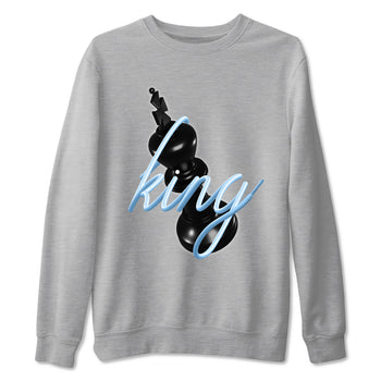3D King sneaker match t-shirt styled to complete your fit with the Air Foamposite One Psychic Blue sneakers, shown in Heather Grey 2.