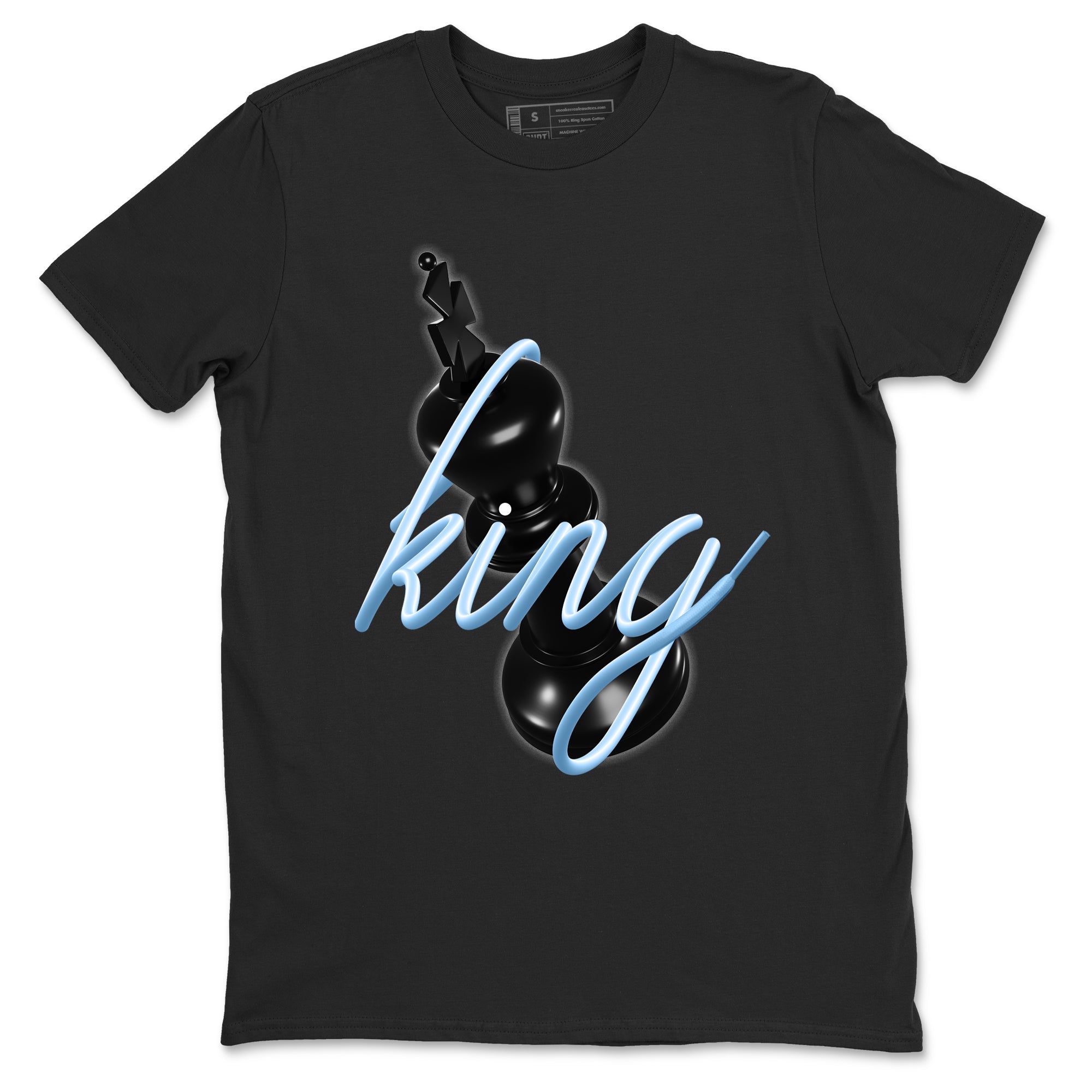 3D King sneaker match t-shirt styled to complete your fit with the Air Foamposite One Psychic Blue sneakers, shown in Black 2.