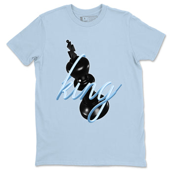 3D King sneaker match t-shirt styled to complete your fit with the Air Foamposite One Psychic Blue sneakers, shown in Light Blue 2.
