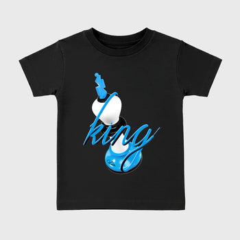 Best Sneakerfit Graphic Tee. Graphic Outfits. Sneaker Tees To Match Air Foamposite Pro University Blue Sneakers – 3D King Kids T-Shirt Black 2