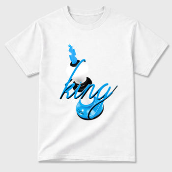 Best Sneakerfit Graphic Tee. Graphic Outfits. Sneaker Tees To Match Air Foamposite Pro University Blue Sneakers – 3D King Tee White 2