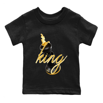 1s Black Metallic Gold shirts to match jordans 3D King sneaker match tees Air Jordan 1 Black Metallic Gold SNRT Sneaker Tees streetwear brand Baby and Youth Black 2 cotton tee