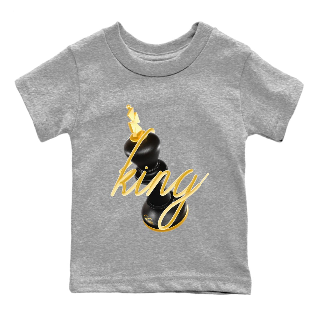 1s Black Metallic Gold shirts to match jordans 3D King sneaker match tees Air Jordan 1 Black Metallic Gold SNRT Sneaker Tees streetwear brand Baby and Youth Heather Grey 2 cotton tee