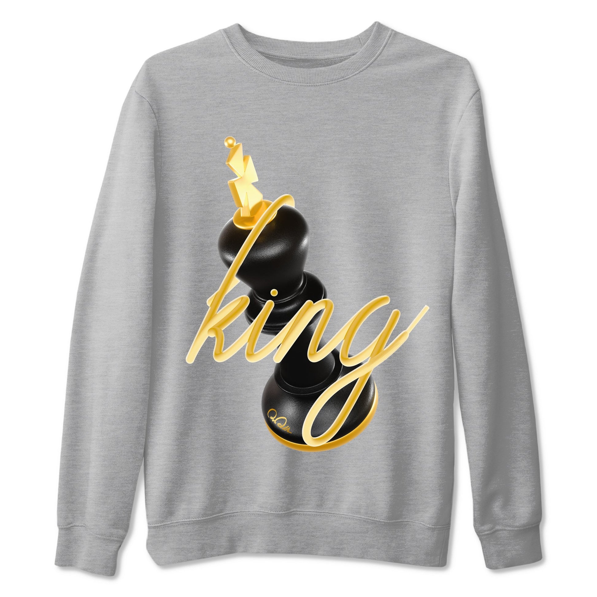1s Black Metallic Gold shirts to match jordans 3D King sneaker match tees Air Jordan 1 Black Metallic Gold SNRT Sneaker Tees streetwear brand Heather Grey 2 unisex cotton tee
