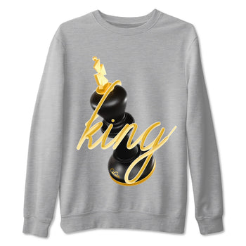 1s Black Metallic Gold shirts to match jordans 3D King sneaker match tees Air Jordan 1 Black Metallic Gold SNRT Sneaker Tees streetwear brand Heather Grey 2 unisex cotton tee