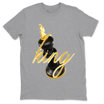 1s Black Metallic Gold shirts to match jordans 3D King sneaker match tees Air Jordan 1 Black Metallic Gold SNRT Sneaker Tees streetwear brand Heather Grey 2 unisex cotton tee