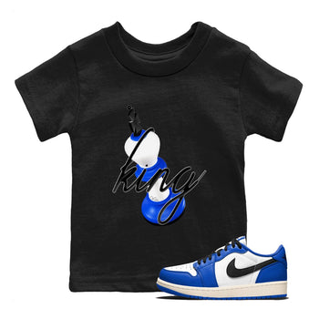 AJ1 Game Royal shirt to match jordans 3D King sneaker tees Air Jordan 1 Game Royal SNRT sneaker release tees baby toddler Black 1 cotton Shirt