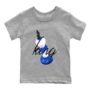 AJ1 Game Royal shirt to match jordans 3D King sneaker tees Air Jordan 1 Game Royal SNRT sneaker release tees baby toddler Heather Grey 2 cotton Shirt
