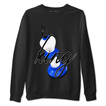 AJ1 Game Royal shirt to match jordans 3D King sneaker tees Air Jordan 1 Game Royal SNRT Sneaker Release Tees unisex cotton Black 2 crew neck shirt