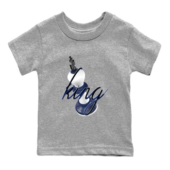 1s Midnight Navy shirts to match jordans 3D King sneaker match tees Air Jordan 1 Midnight Navy match shoes to clothes SNRT Sneaker Tees Youth Baby Heather Grey 2 tee