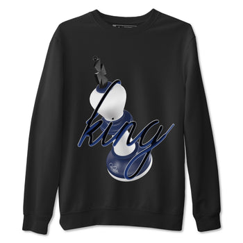 1s Midnight Navy shirts to match jordans 3D King sneaker match tees Air Jordan 1 Midnight Navy match shoes to clothes SNRT Sneaker Tees unisex cotton Black 2 shirts