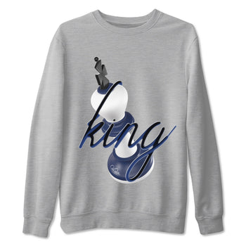1s Midnight Navy shirts to match jordans 3D King sneaker match tees Air Jordan 1 Midnight Navy match shoes to clothes SNRT Sneaker Tees unisex cotton Heather Grey 2 shirts